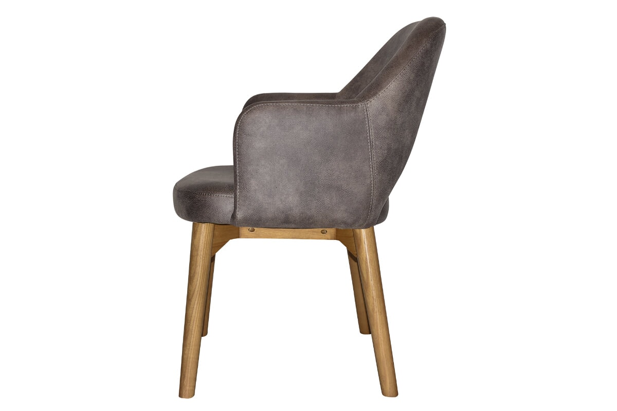 EZ Hospitality Cairo Indoor Armchair with Light Oak Timber Base - 4-Leg Modern Dining Chair for Living Room, Bedroom & Office