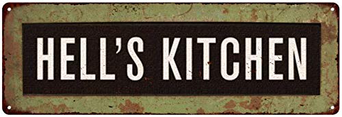 Vintage Hell's Kitchen Trolley Bus Roll Metal Sign - Retro Tin Plaque Wall Art Decor (8x24 Inch, Matte Finish) - Perfect for Home Bar, Man Cave, Restaurant & Vintage Theme Decor