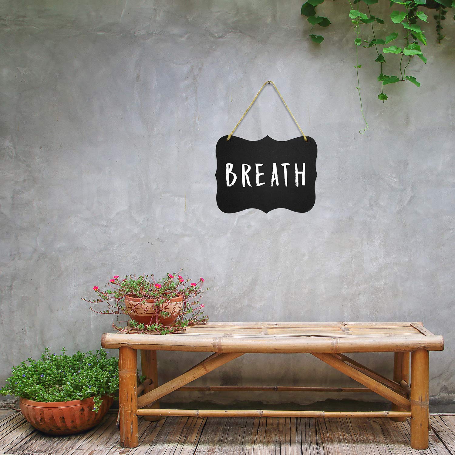 Double Sided Large Hanging Chalkboard Sign 8x10 - Acrylic Board for Standard Chalk & Liquid Chalk Markers - Erasable Wedding Decor, Kitchen Menu Board, Wall Art, Pantry Organization, Restaurant Signage