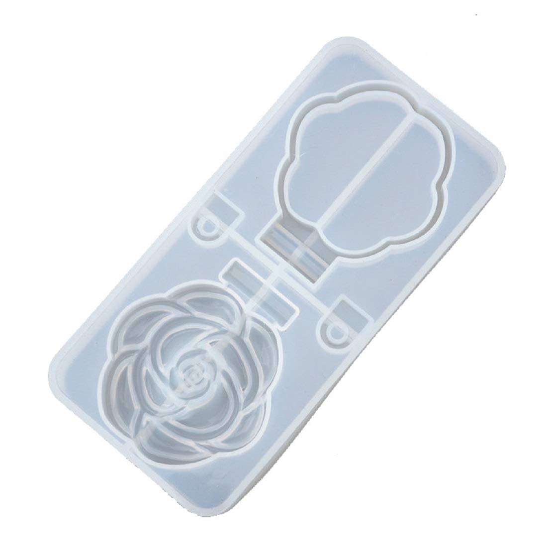 Yalulu Silicone Resin Makeup Mirror Molds - DIY Jewelry Craft Casting Kit for Epoxy, Travel Foldable Mirror Cover (Rose Shape) | Perfect for DIY Gifts, Home Decor & Cosmetic Organizers