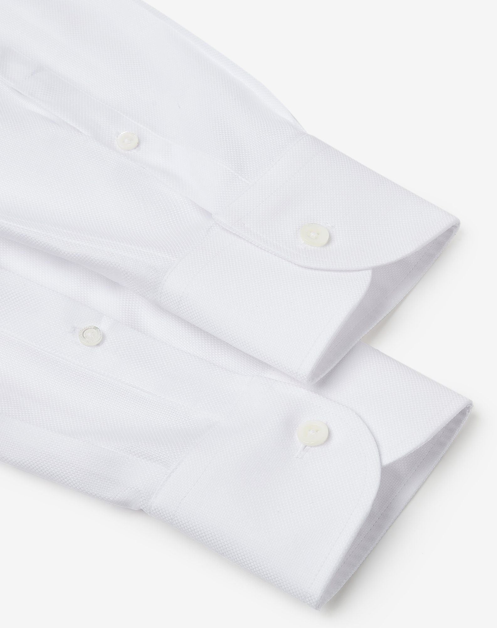 Premium Corneliani Cotton Oxford Long Sleeve Dress Shirt for Men - Classic White Business Casual Shirt for Office, Weddings & Formal Events