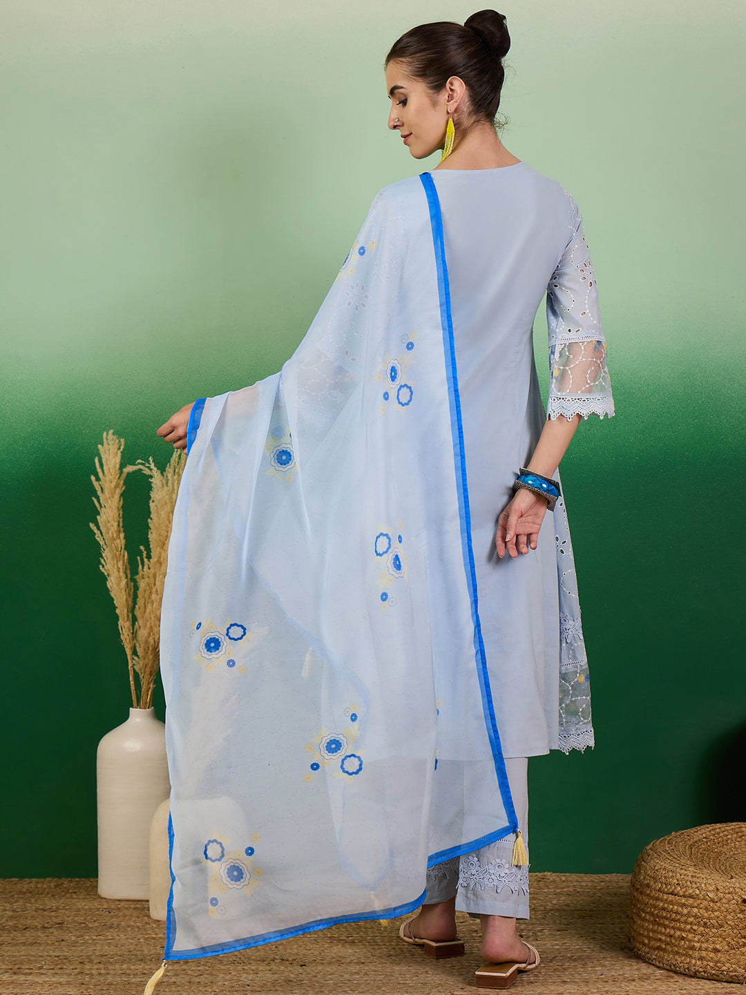 Blue Heavy Designer Pant Suit With Embroidery Work - Elegant Formal Wear for Women | Perfect for Weddings, Parties & Office Events