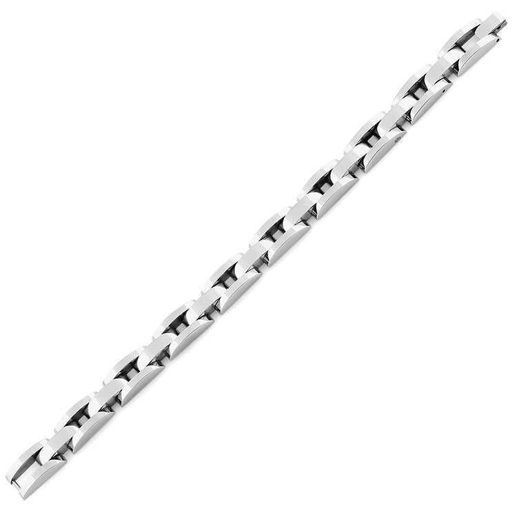 Stainless Steel Half Oval Link Bracelet for Women - Elegant & Durable Jewelry for Everyday Wear, Gifts, and Special Occasions