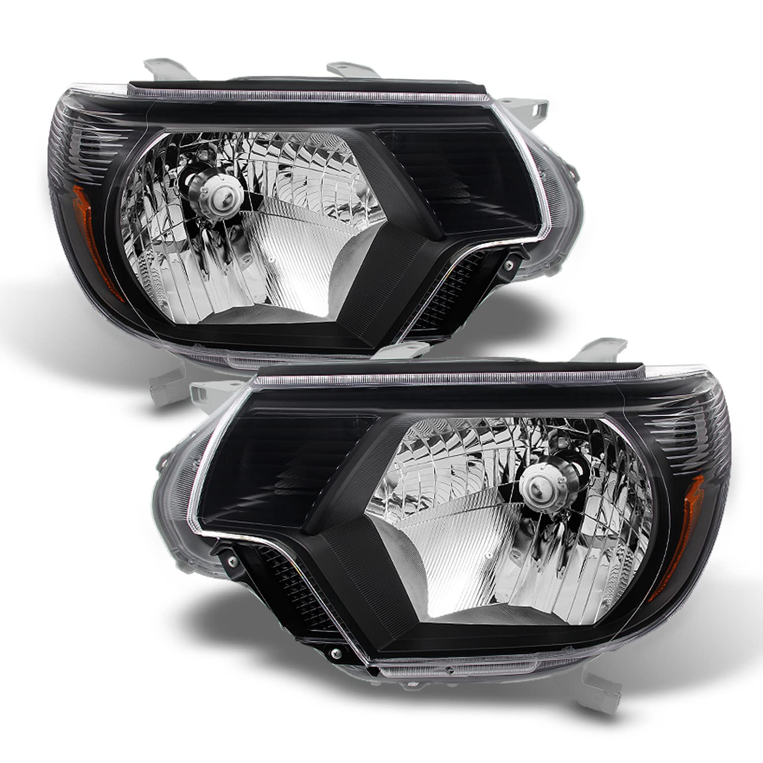 AKKON Black Headlights Replacement for Toyota Tacoma - Left & Right Pair Set | Durable LED Head Lamps for Night Driving & Off-Road Adventures