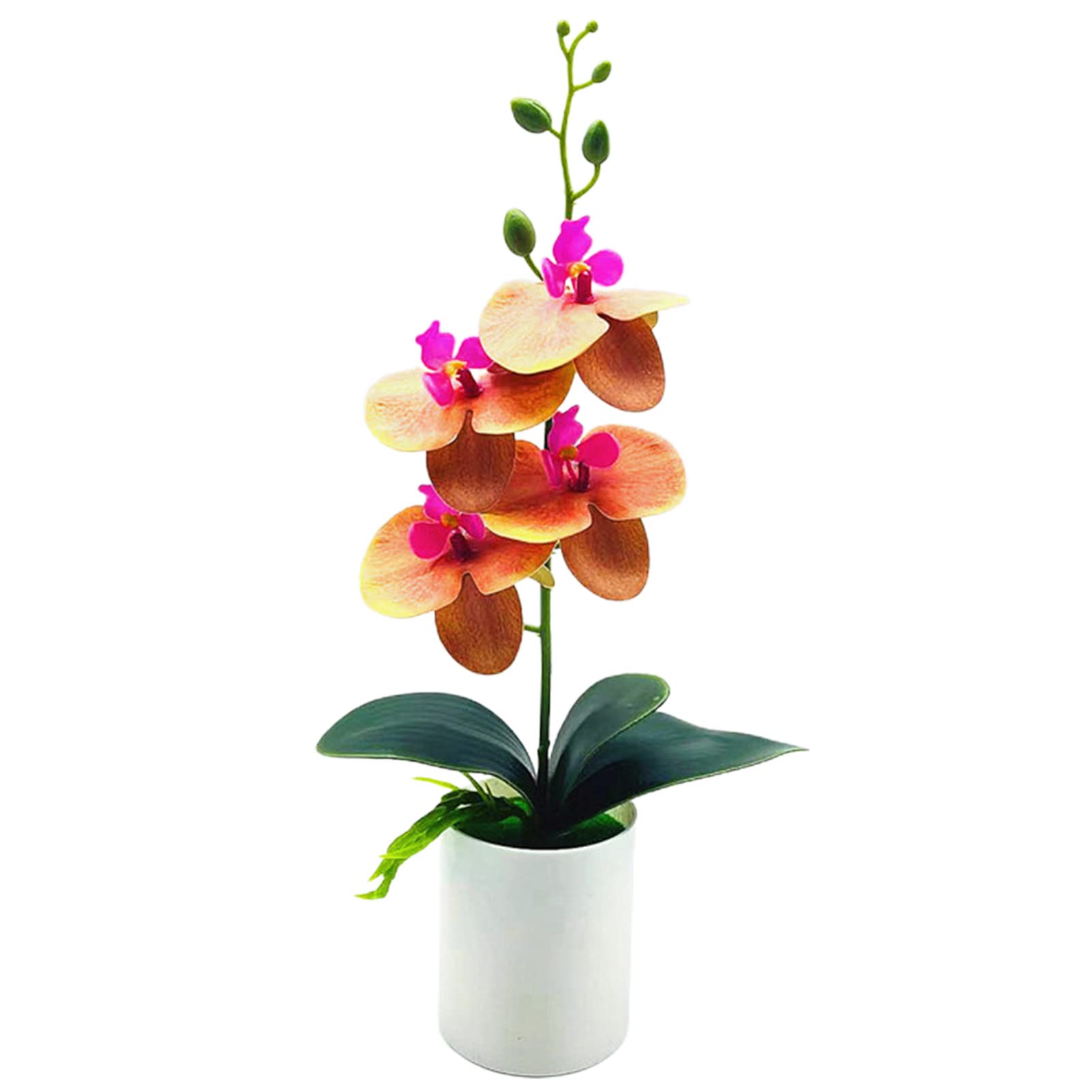 Realistic Fake Orchid Flower - No-Watering Artificial Plant for Indoor & Outdoor Decor, Weather-Resistant Potted Home & Office Decoration - Perfect for Balcony, Living Room, Bedroom, and Wedding Centerpieces