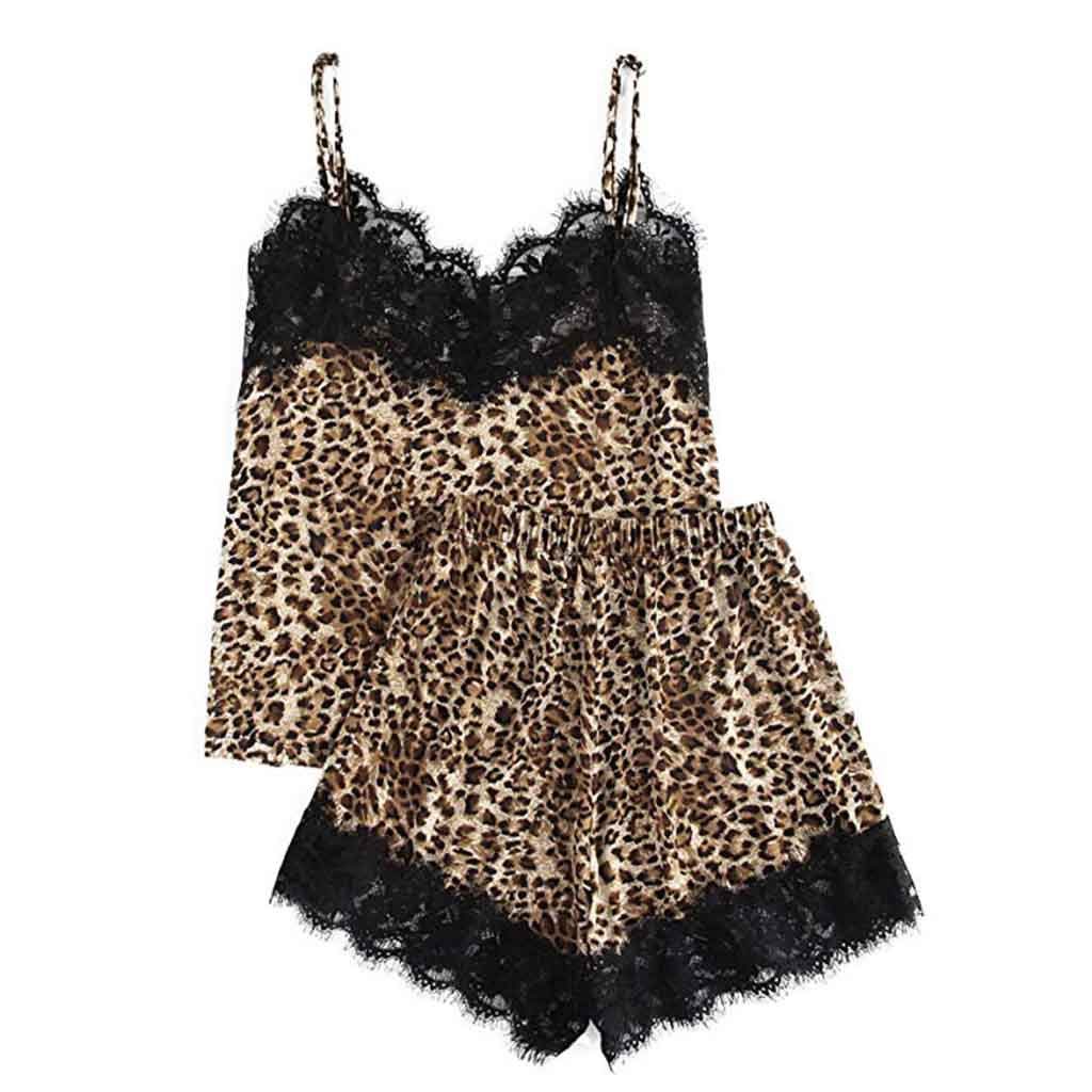 Women's White Denim Shorts - Sexy Lace & Leopard Print Pajama Set - Cute Athletic Activewear for Sports, Lounge & Summer Outfits