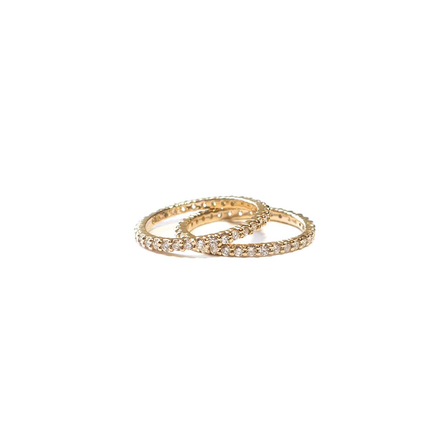 Hannah Shared Prong Set Eternity Band Ring - 14K Gold Wedding Band for Women, Stackable Diamond Ring for Anniversary & Engagement - Perfect for Bridal Jewelry & Special Occasions