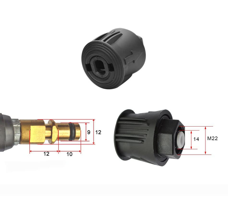 2 Pcs M22 14mm Female Pressure Washer Adapter - Compatible with Karcher Gun & Power Pressure Coupler, Hose Fitting Connector for Karcher Pressure Washers - Perfect for Car Washing, Deck Cleaning & Outdoor Power Washing