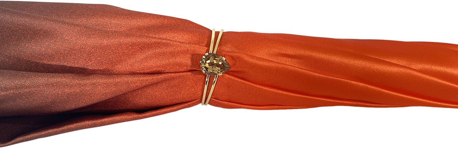 Luxury Orange Satin Double Canopy Umbrella - UV Protection Windproof Rain Umbrella for Beach, Patio, and Outdoor Events