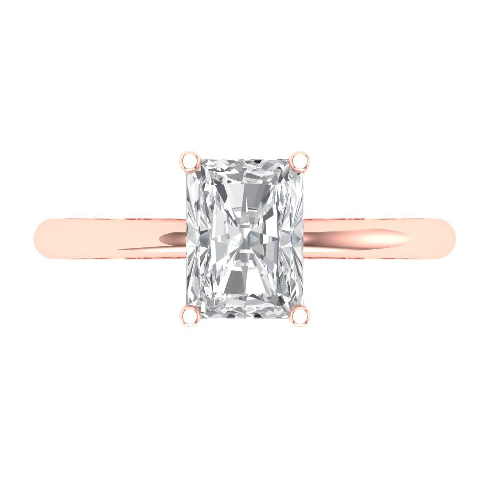 1.75ct Radiant Cut Moissanite Engagement Ring 18K Rose Gold - Solitaire Wedding Band for Women, Bridal Promise & Anniversary Jewelry - Perfect for Proposals, Weddings & Special Occasions