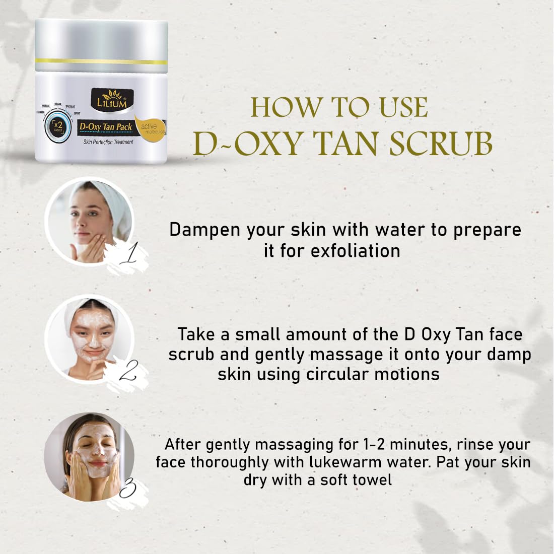 Lilium D Oxy Tan Scrub 40g – Exfoliating Face & Body Scrub for Tan Removal, Brightens Skin & Reduces Acne Marks – Kojic Acid & Milk Formula to Repair UV Damage – Paraben, Peroxide & Sulfate Free – 100% Vegan & Dermatologist Tested – For Men & Women – Perfect for Post-Sun Care & Daily Skin Brightening Routine