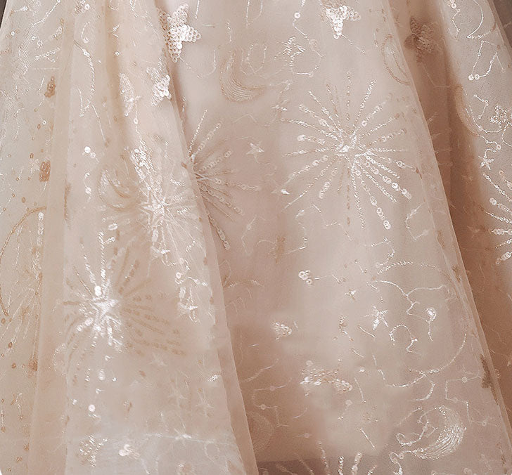 Sparkly Sequined Puff Sleeve Fit & Flare Midi Dress for Women - Elegant Party & Cocktail Attire | Perfect for Weddings, Date Nights & Special Occasions