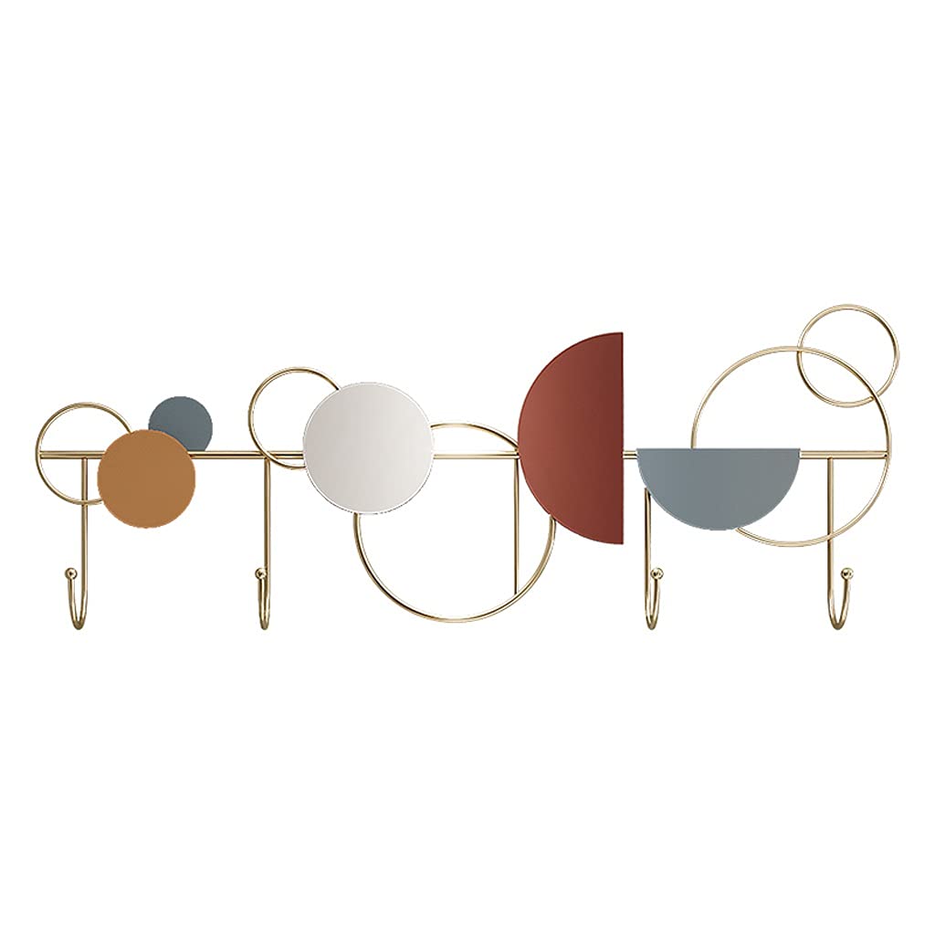 Modern Wrought Iron Wall Mounted Coat Rack - 6 Sturdy Hooks for Jackets, Hats & Bags - Space Saving Entryway, Bedroom & Hallway Organizer - Free Perforated Hooks - Rustic Home Decor for Living Room & Corridor