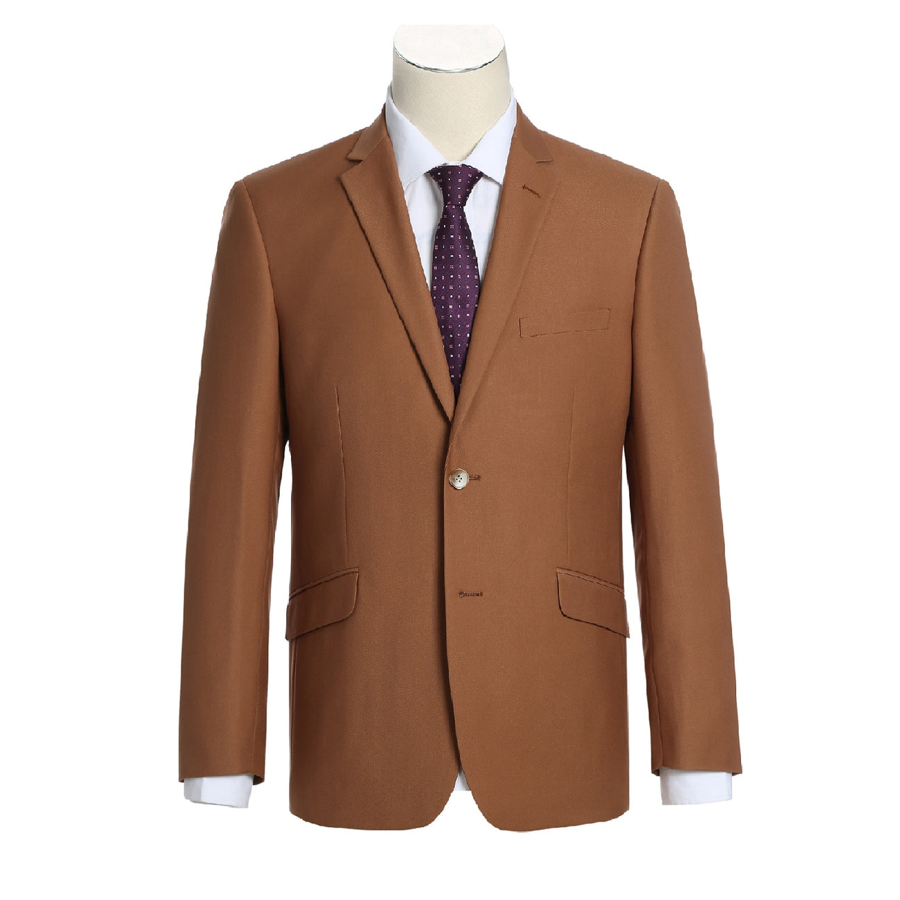 Alessandro Vitello by Renoir 2-Piece Slim Fit Single Breasted Notch Lapel Brown Suit | Premium Men's Business Attire for Weddings, Office & Formal Events | Size 201 106