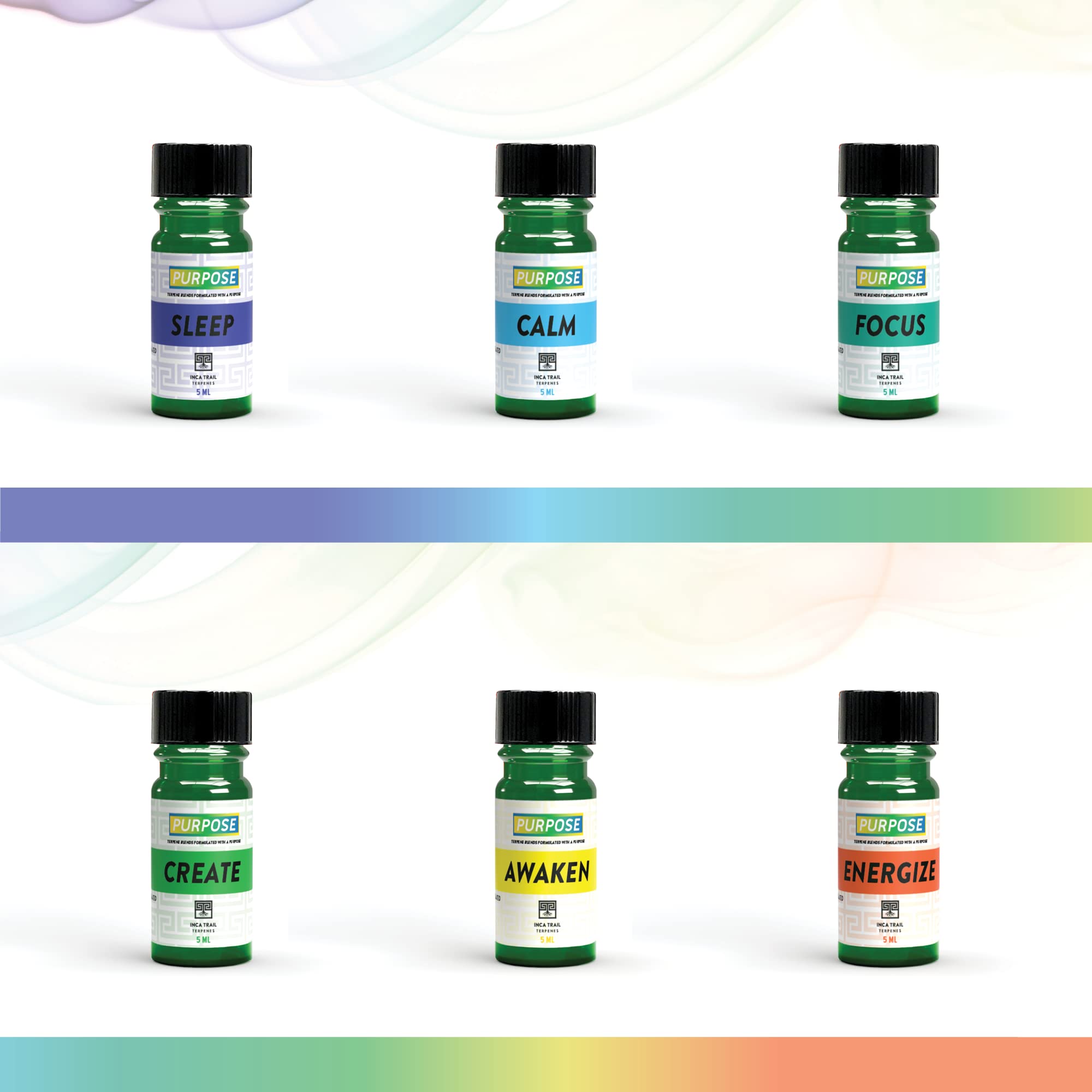 Purpose Blend Bundle | Effect-Based Terpene Blends (5 mL, 6 Bottles) for Relaxation, Focus & Energy | Perfect for Aromatherapy, Vape & DIY Products