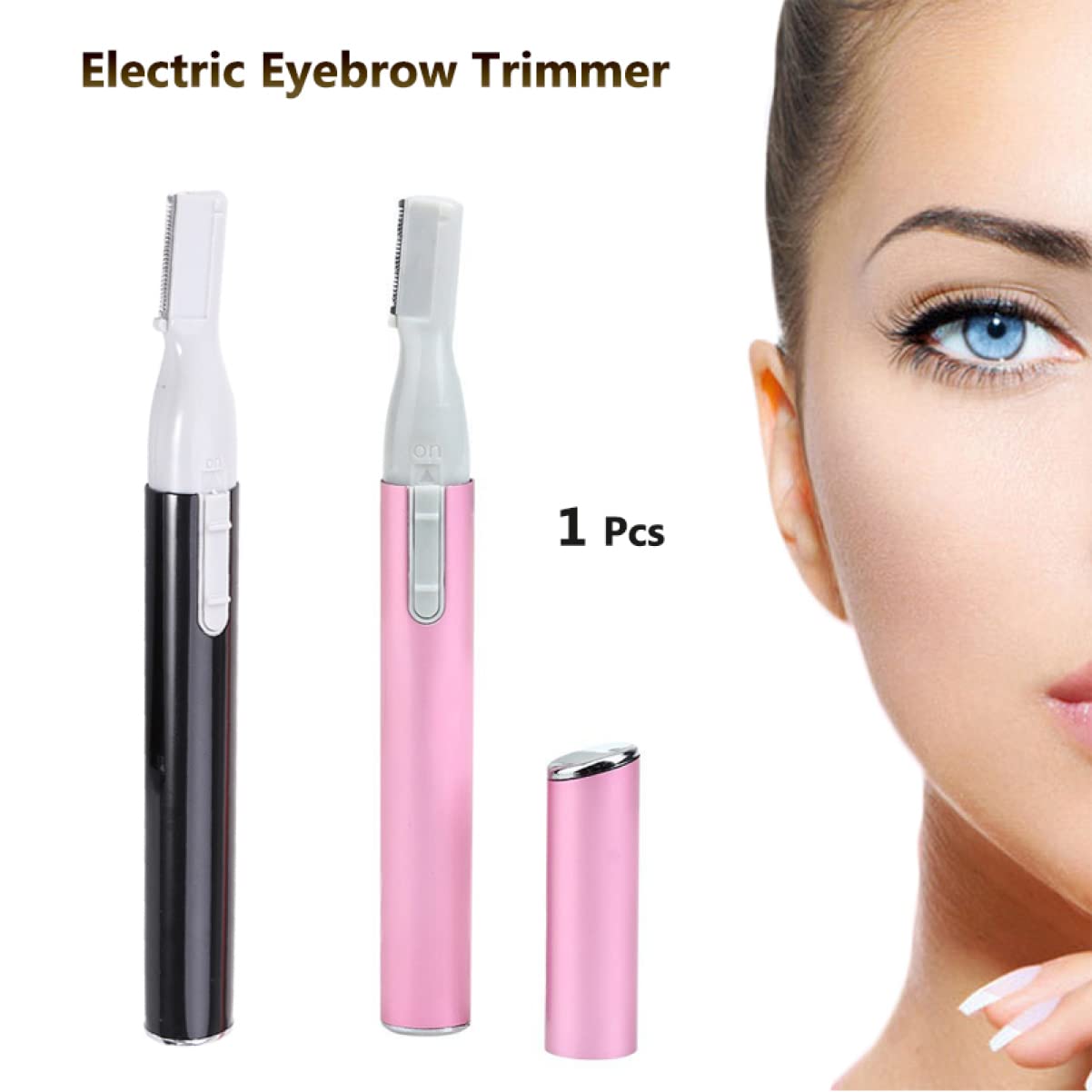 3pcs Electric Eyebrow Trimmer & Facial Hair Remover for Women - Painless Eyebrow Scissors & Shaver with Precision Blades, Pink | Perfect for Eyebrow Shaping, Facial Hair Removal & Grooming at Home