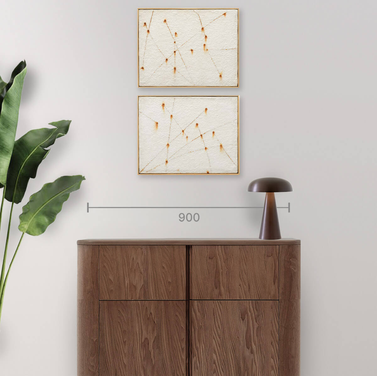 Imaginary Constellations (Diptych) - Unique Wall Art Decor for Living Room & Bedroom - Modern Celestial Painting for Home & Office
