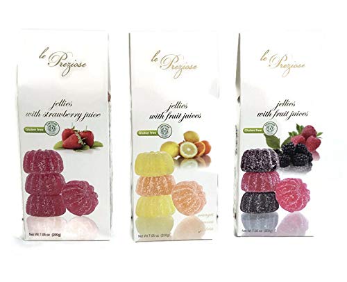 Premium Italian Fruit Jelly Sweets - Assorted 3 Flavors: Orange Lemon, Berry Raspberry & Strawberry | Gourmet Candy Gift | Made in Italy | Perfect for Parties, Gifts & Dessert Toppings