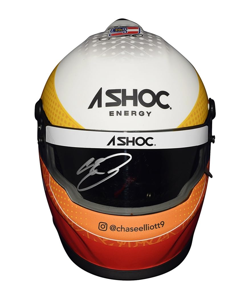 Authentic Autographed 2022 Chase Elliott #9 ASHOC Energy Hendrick Motorsports NASCAR Mini Helmet - Signed Replica with COA - Perfect for Collectors, Racing Fans, and Display