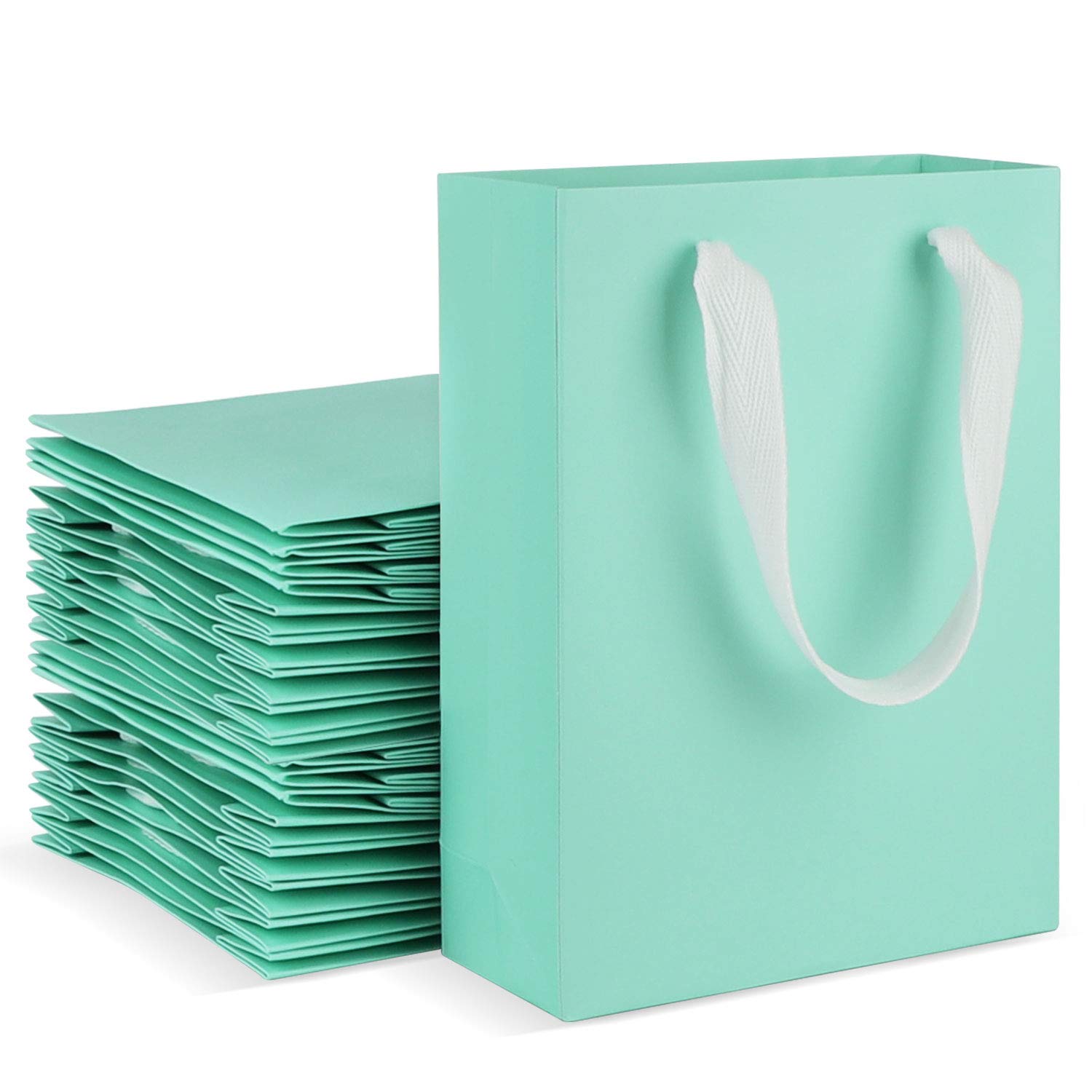 Eusoar 20-Pack Kraft Paper Gift Bags with Handles - 5.9