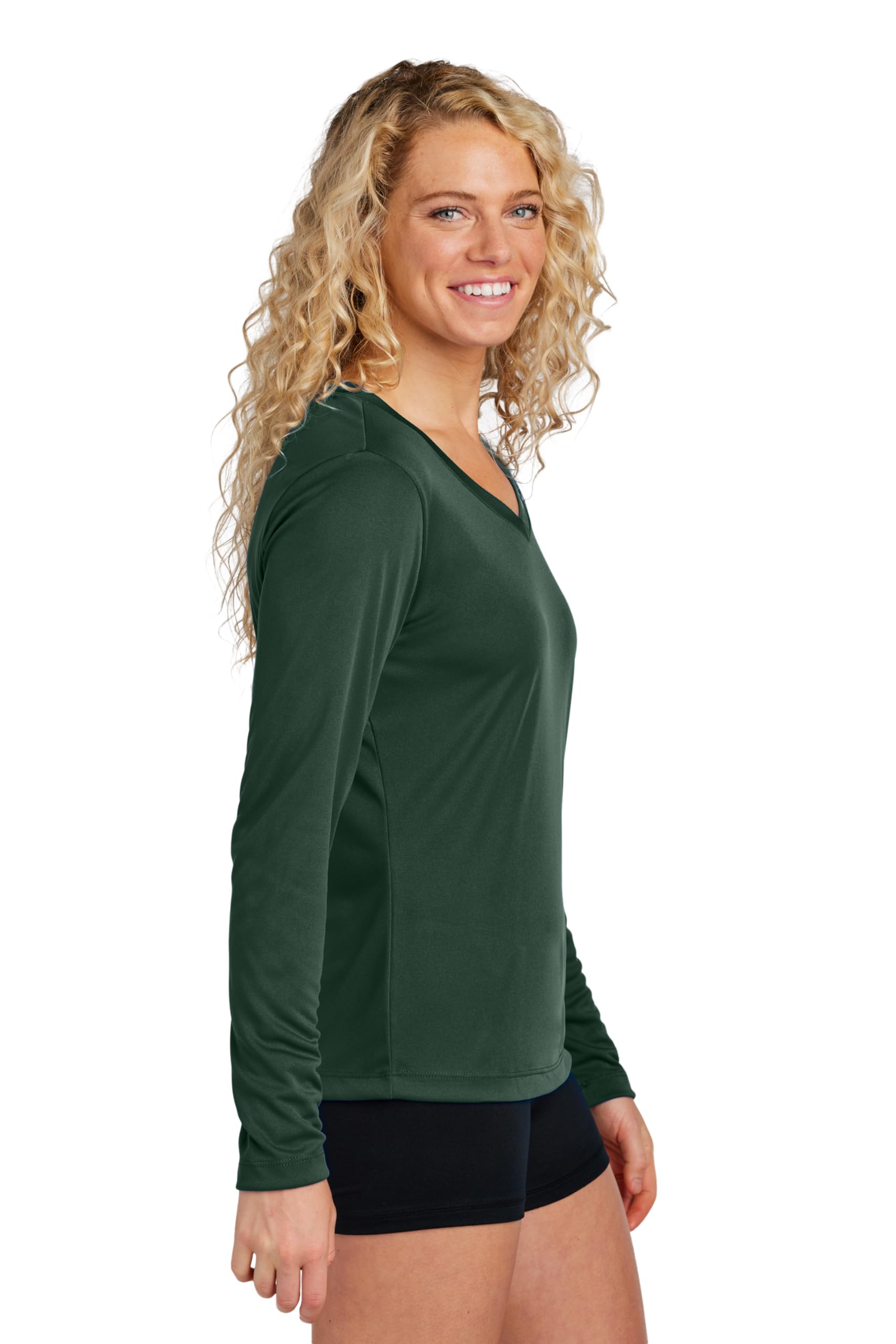 Women's Long Sleeve V-Neck Workout Tops - Gym & Yoga Shirts for Fitness