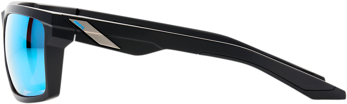100% Daze Sunglasses - Matte Black Frame with Blue Mirror Lens - UV Protection & Polarized - Perfect for Driving, Beach & Outdoor Activities