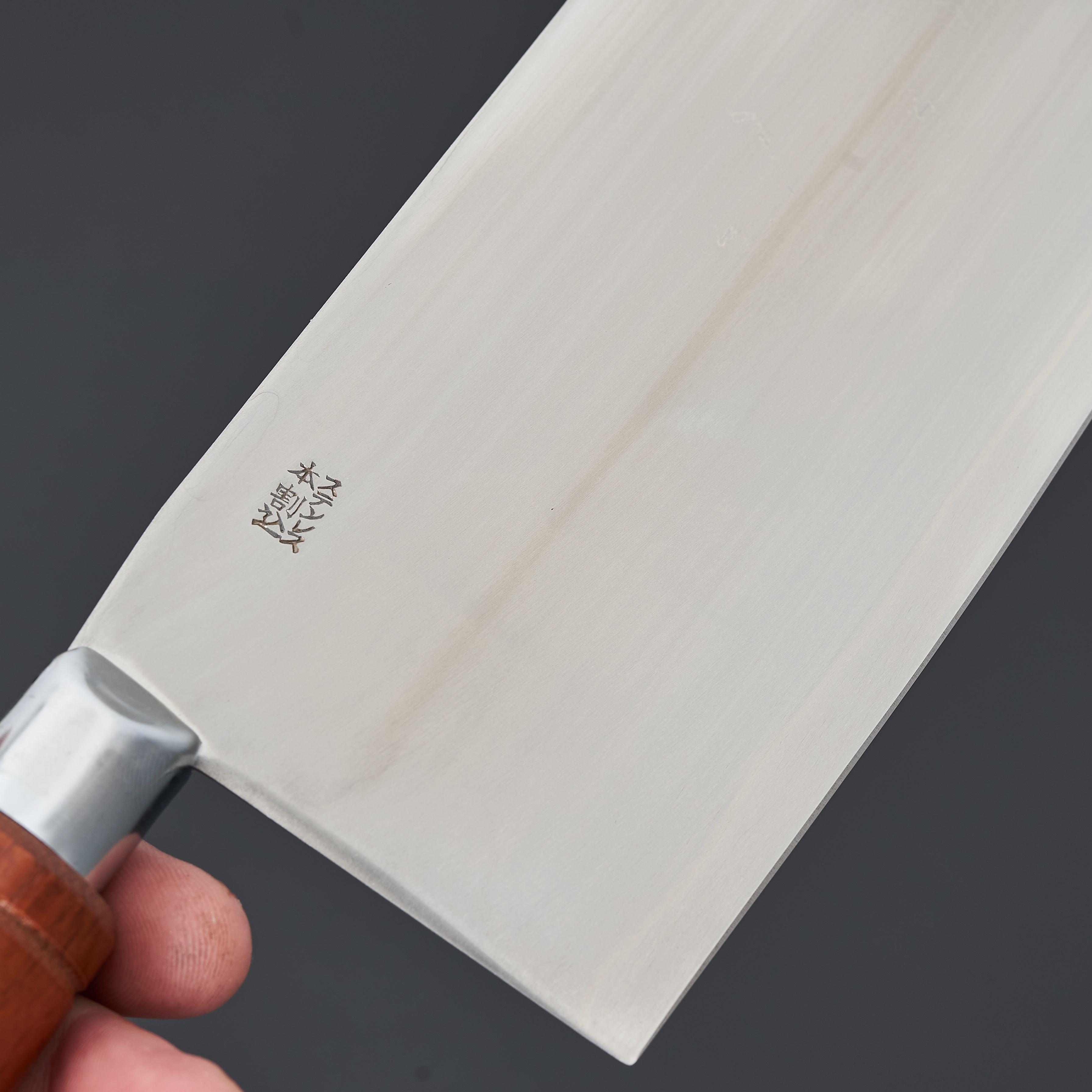 Hitohira 200mm Stainless Steel Clad Chinese Chef Cleaver with Beechwood Handle - Professional Kitchen Knife for Chopping, Slicing, and Dicing Vegetables & Meat