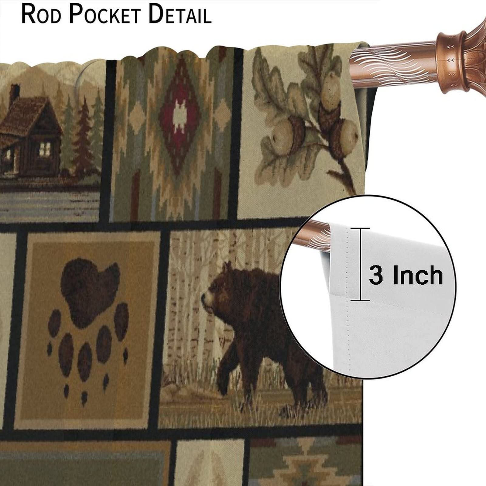Rustic Moose Deer Blackout Curtains 42x45 Inch - Cabin Lodge Country Farmhouse Style for Bedroom & Living Room | Perfect for Cozy Cabins, Hunting Lodges & Rustic Home Decor