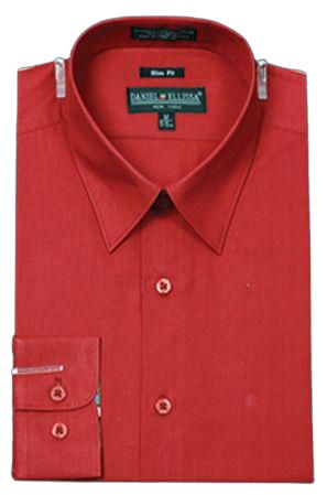 Daniel Ellissa CVC Slim Fit Shirt DS3003 Burgundy - Stylish Casual Wear for Office & Everyday Outfits