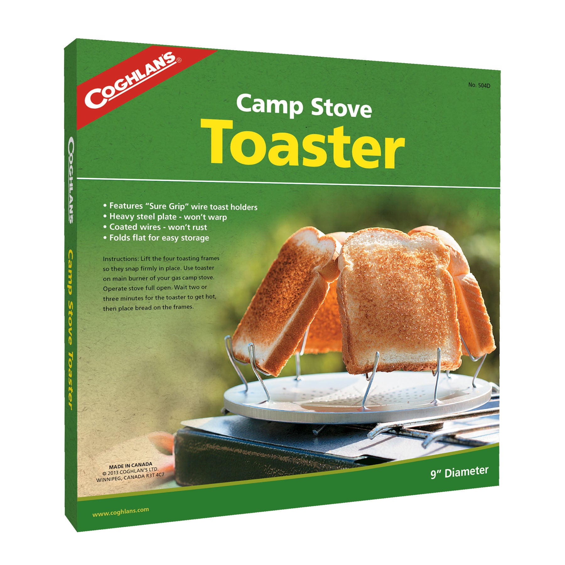 Coghlan's Camp Stove Toaster - Portable Camping Toaster for Outdoor Cooking, Hiking & Backpacking - Perfect for Toast, Bagels & Sandwiches at Campfires, Picnics & RV Trips