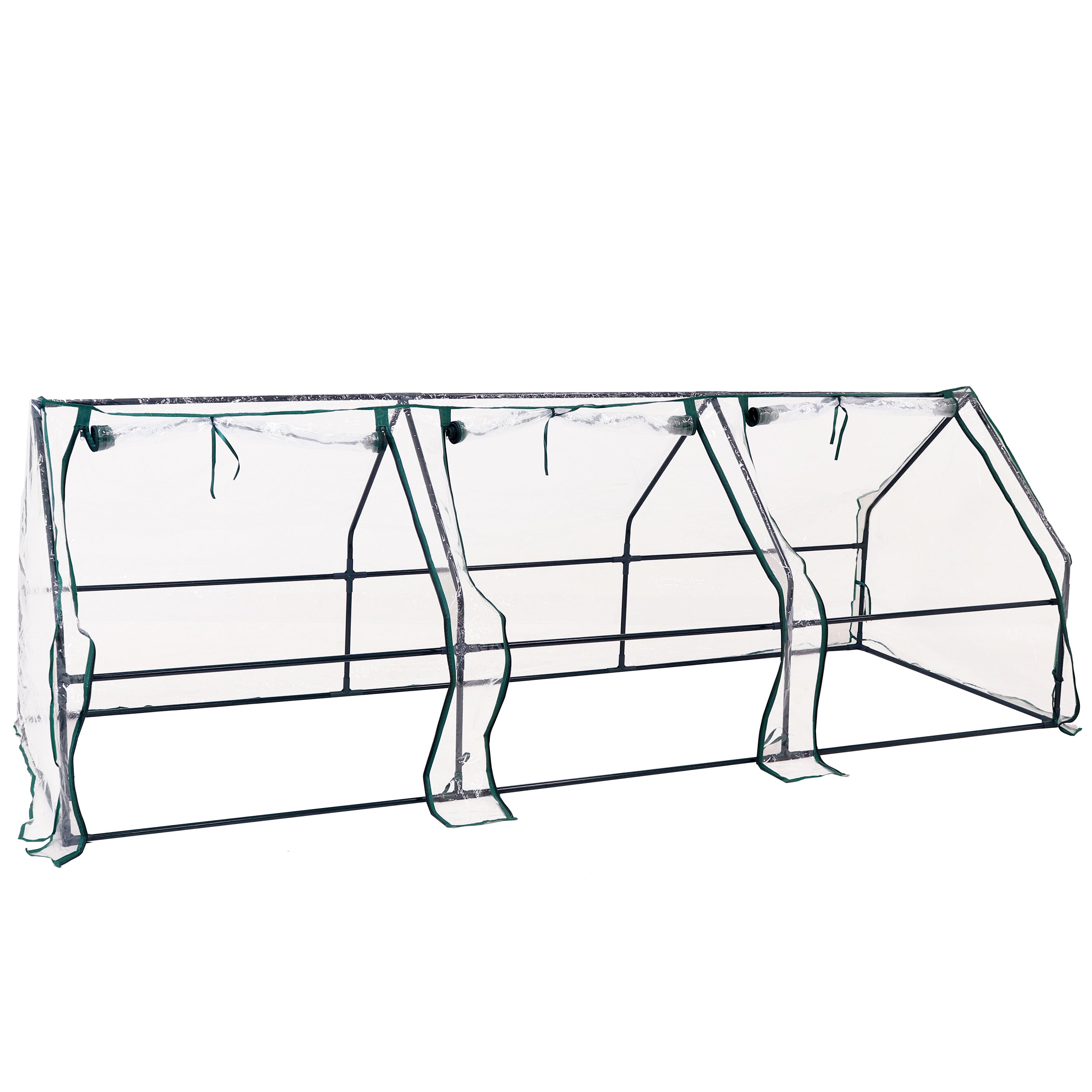 Sunnydaze Mini Cloche Greenhouse with Zippered Doors - Clear Plastic Plant Protector for Seedlings & Small Plants | Indoor/Outdoor Gardening, Balcony & Patio Use