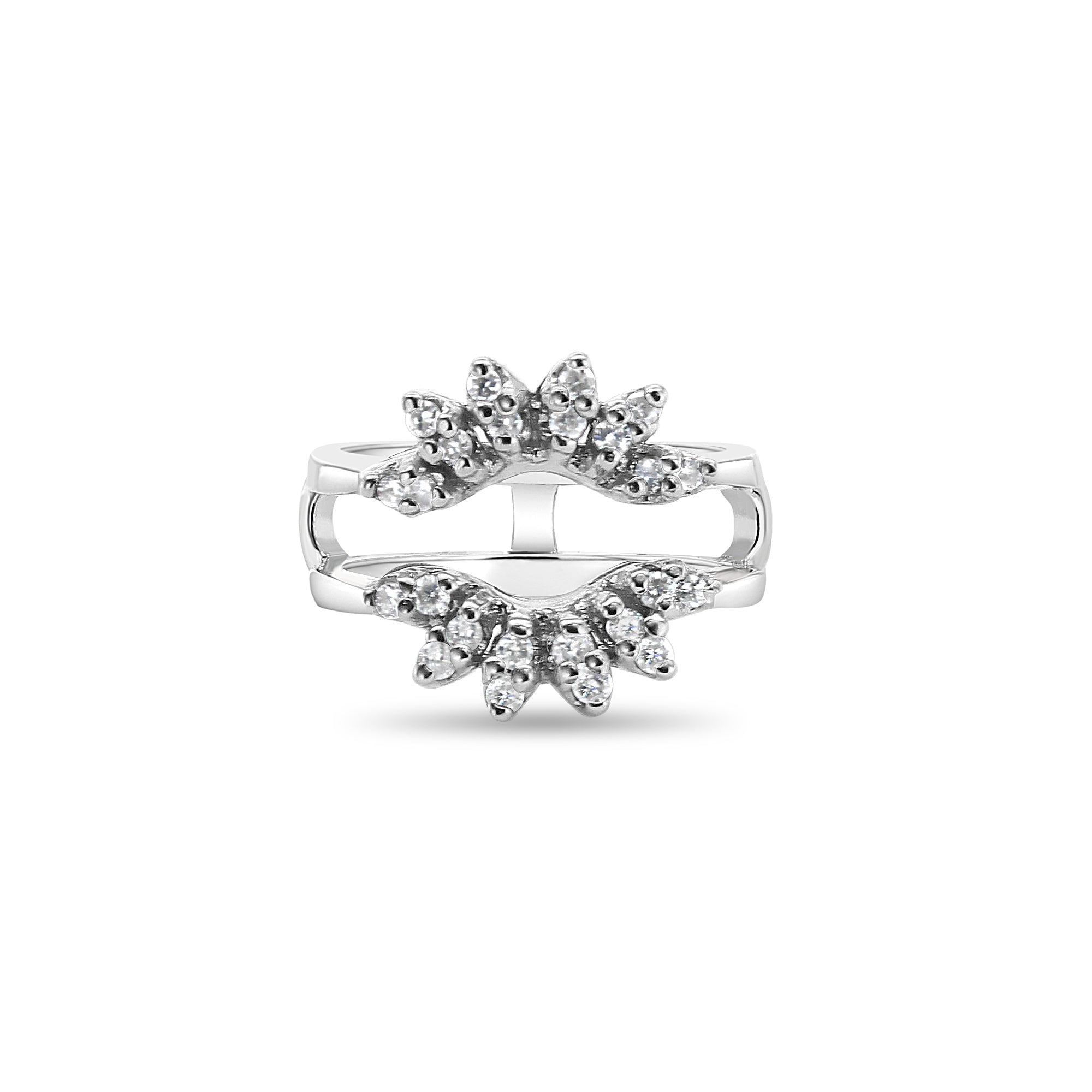 Vintage Diamond Ring Guard Enhancer - 14k White Gold Wedding Band Enhancer for Engagement Rings & Bridal Jewelry - Perfect for Anniversaries, Proposals & Special Occasions