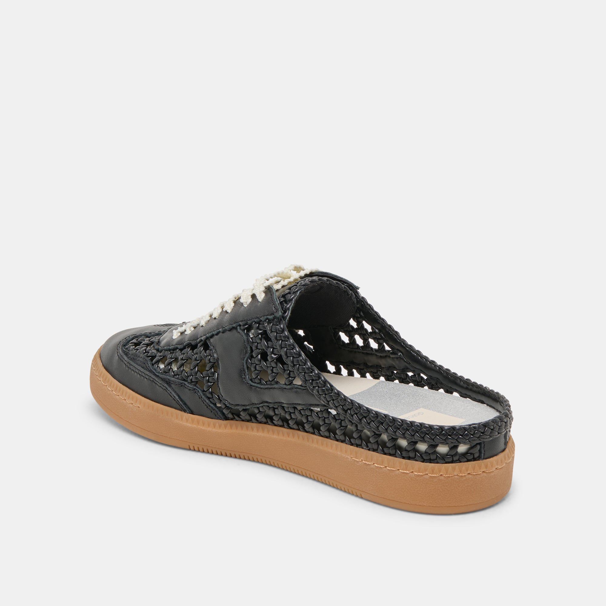 Stella Black Woven Sneakers - Breathable Slide-On Shoes for Women | Perfect for Casual Wear, Walking & Summer Outfits