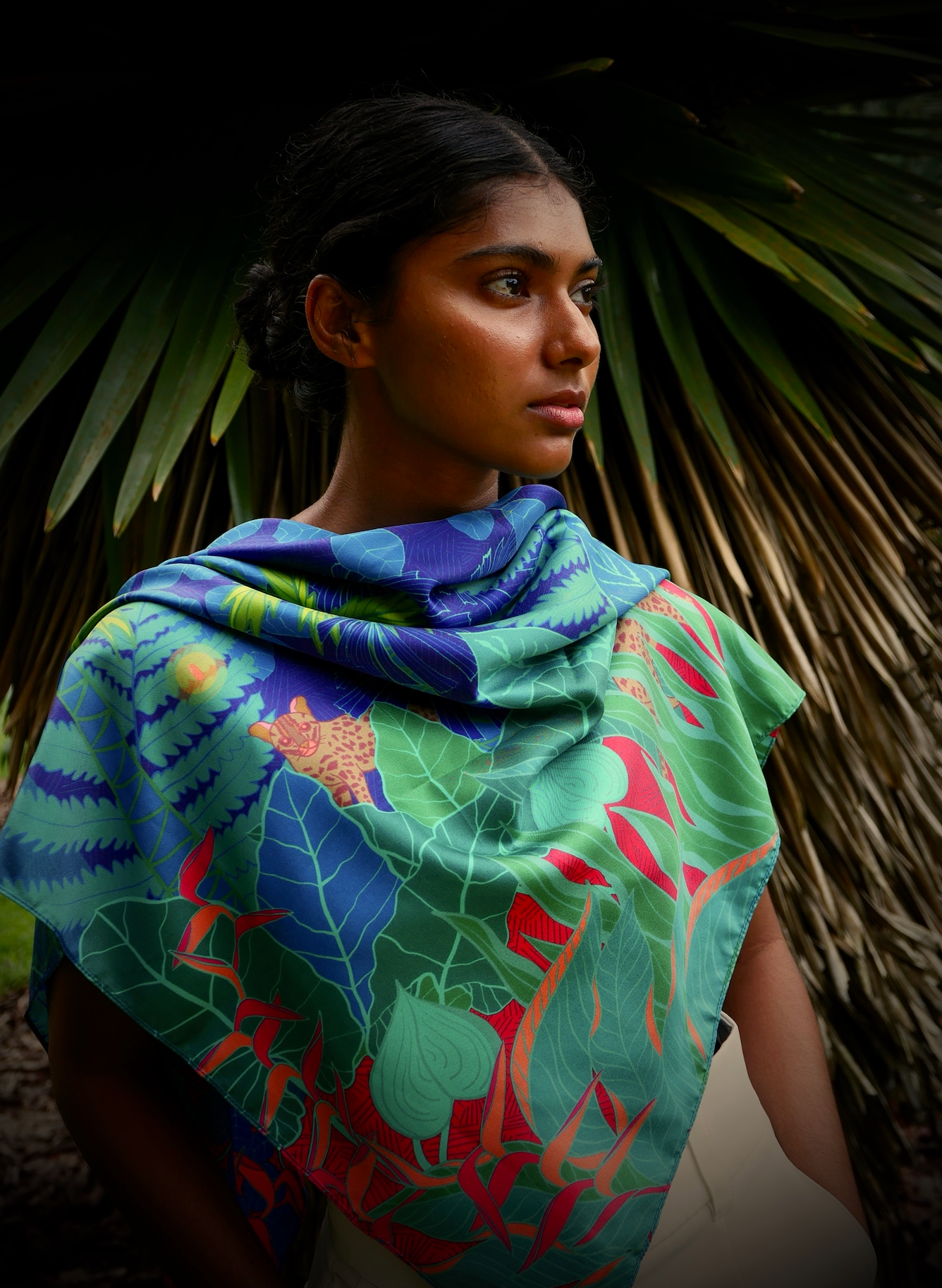 Luxury Isle of Wild Cats Premium Silk Scarf - Elegant Fashion Accessory for Women, Gift for Her, Perfect for Parties, Weddings & Special Occasions