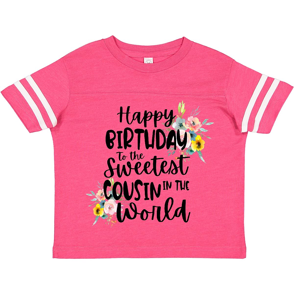Inktastic Happy Birthday to The Sweetest Cousin in The World Toddler T-Shirt - Cute Cousin Birthday Gift for Kids, Toddlers & Babies - Perfect for Birthday Parties, Family Reunions & Special Celebrations