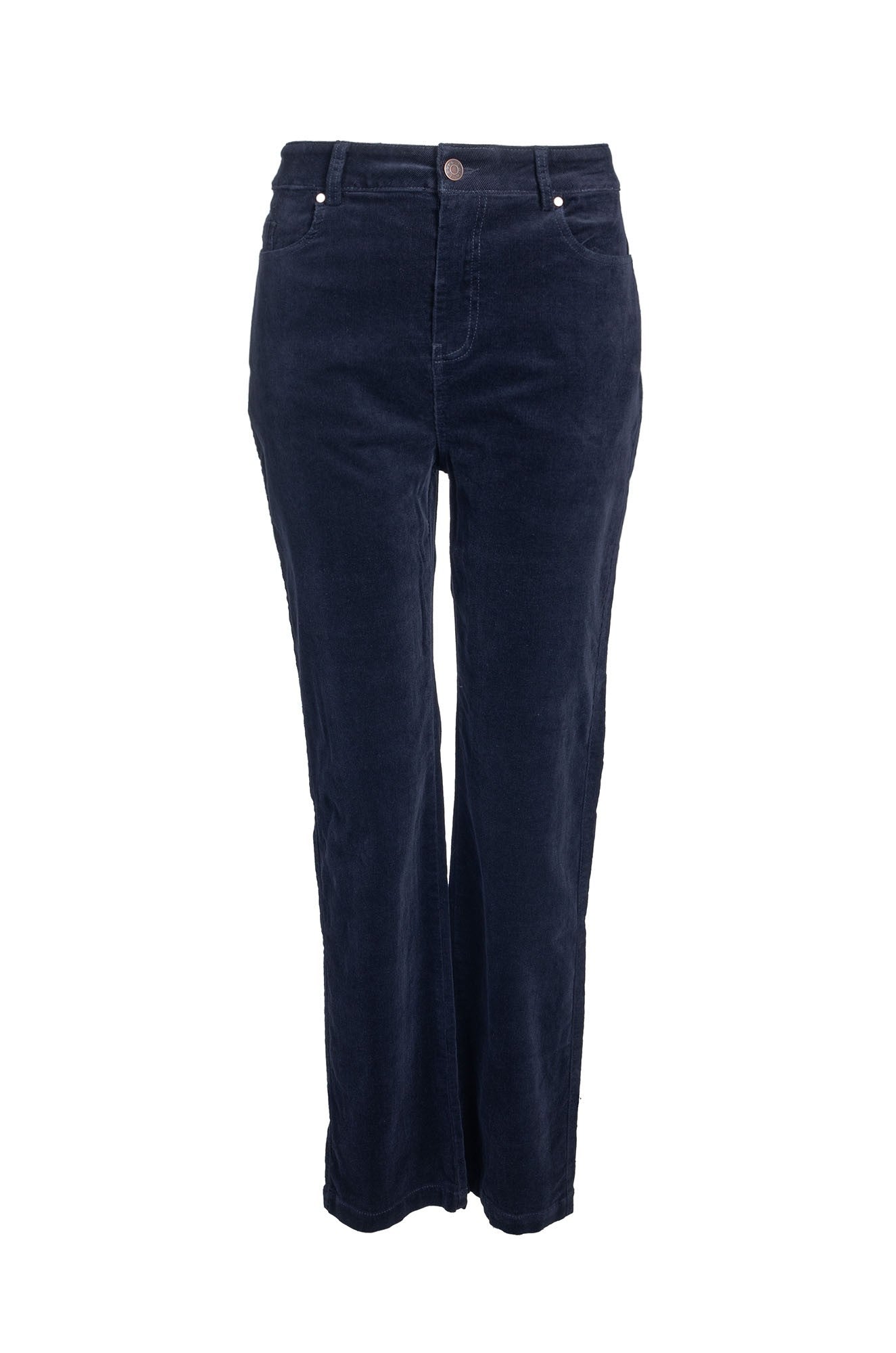 Stylish Short Corduroy Jeans for Women - Navy Blue Casual Pants | Perfect for Fall & Winter Outfits, Date Nights, and Weekend Errands