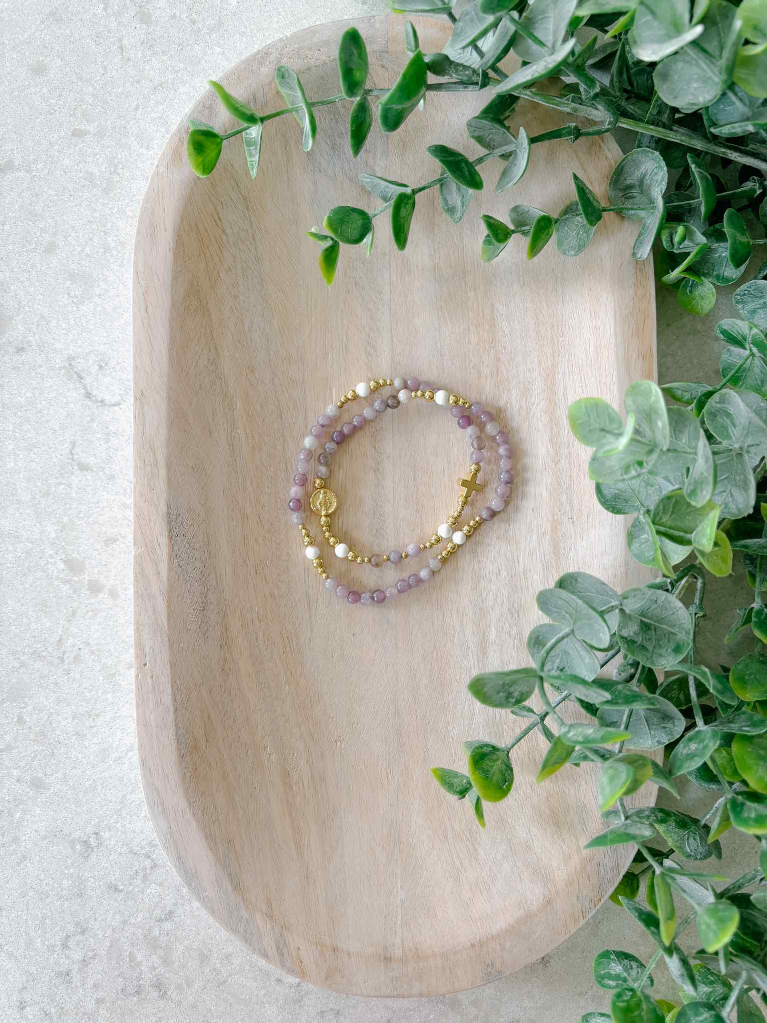 Elegant Lilac Wrap Rosary Bracelet for Women - Stylish Catholic Prayer Jewelry for Daily Wear & Special Occasions