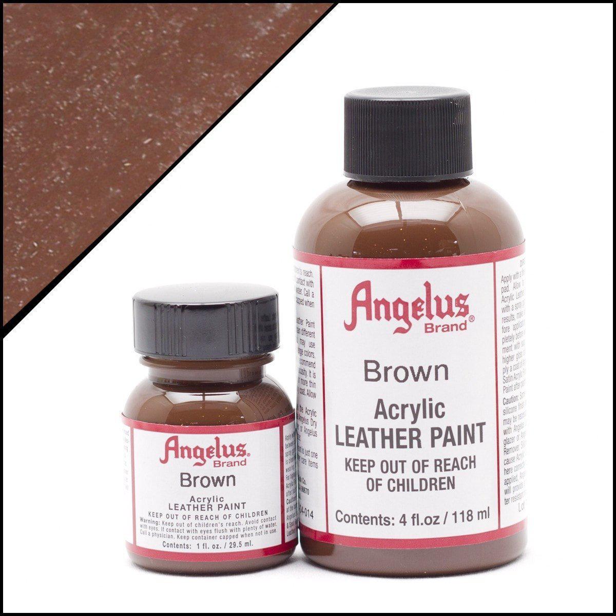 Angelus Leather Paint - 1oz (30ml) Brown for Shoes, Bags & DIY Leather Repair | High-Quality Leather Dye for Crafting & Restoration