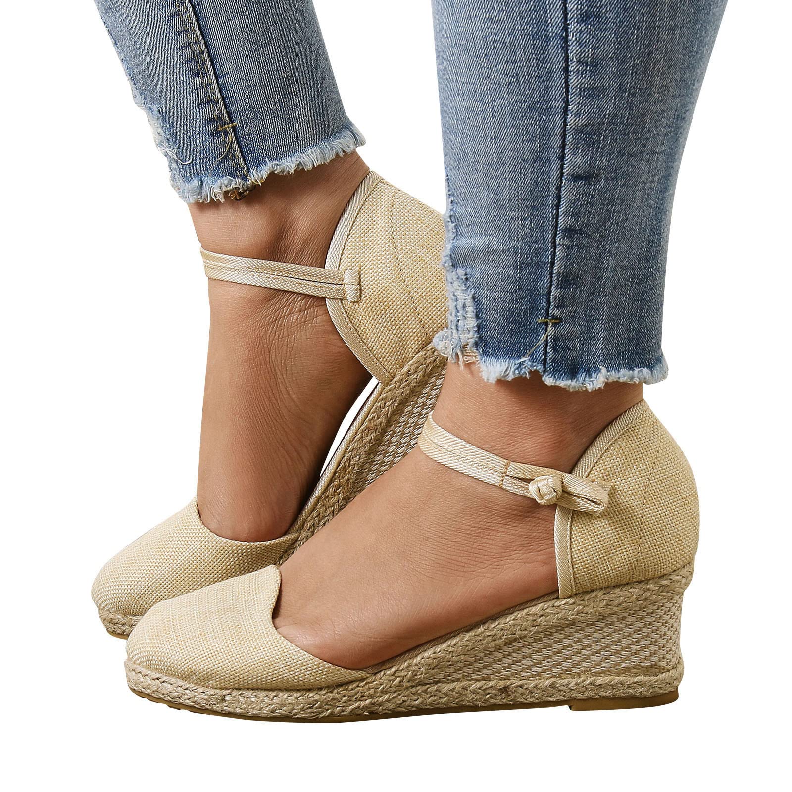 Women's Comfortable Wedge Slide Sandals with Buckle - Stylish & Supportive Summer Footwear for Beach, Walking & Casual Outings