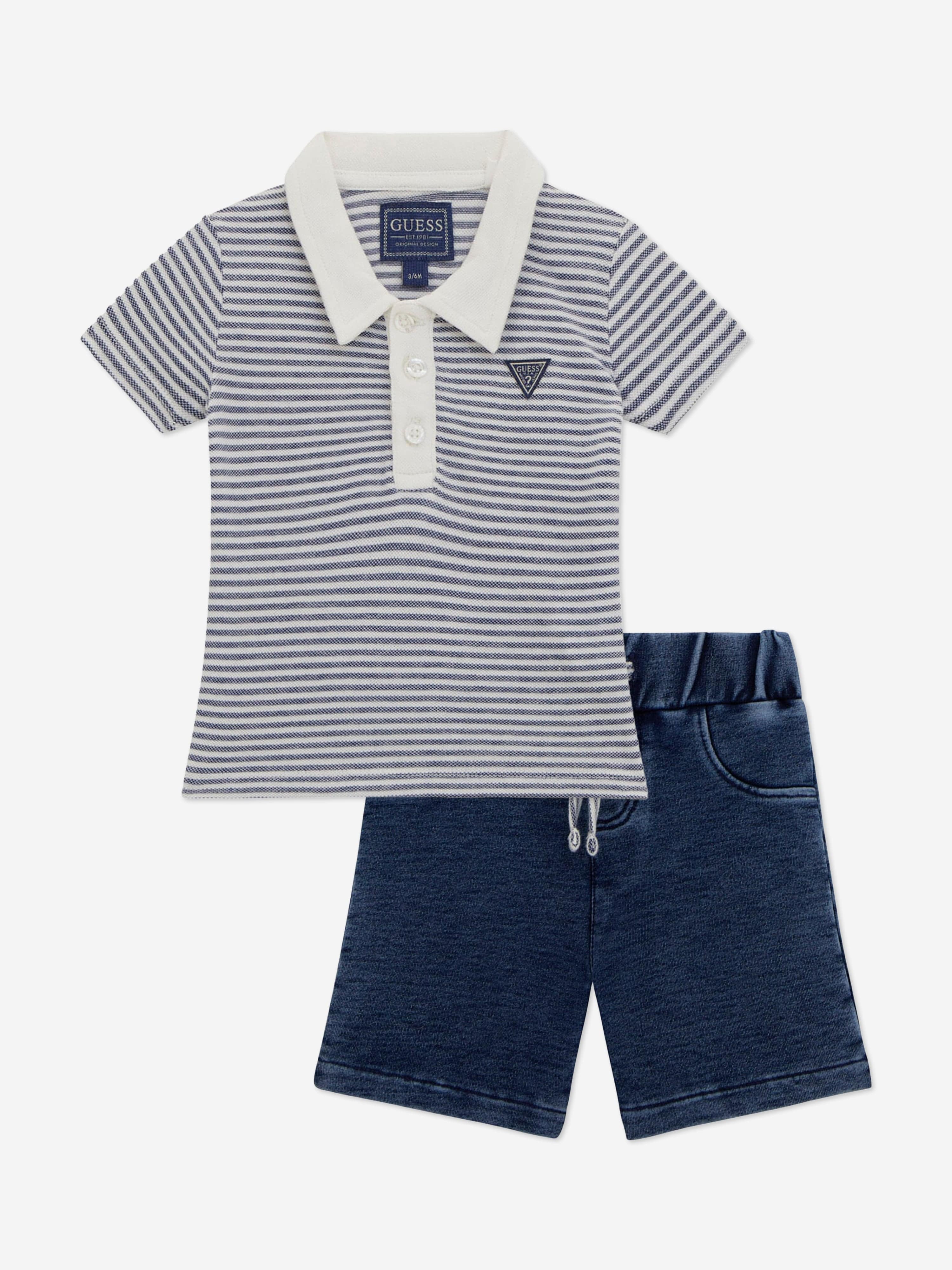 **Baby Boys Polo Shirt and Shorts Set - Blue Cotton Outfit for Toddlers | Perfect for Playdates, Summer Outings & Casual Wear**