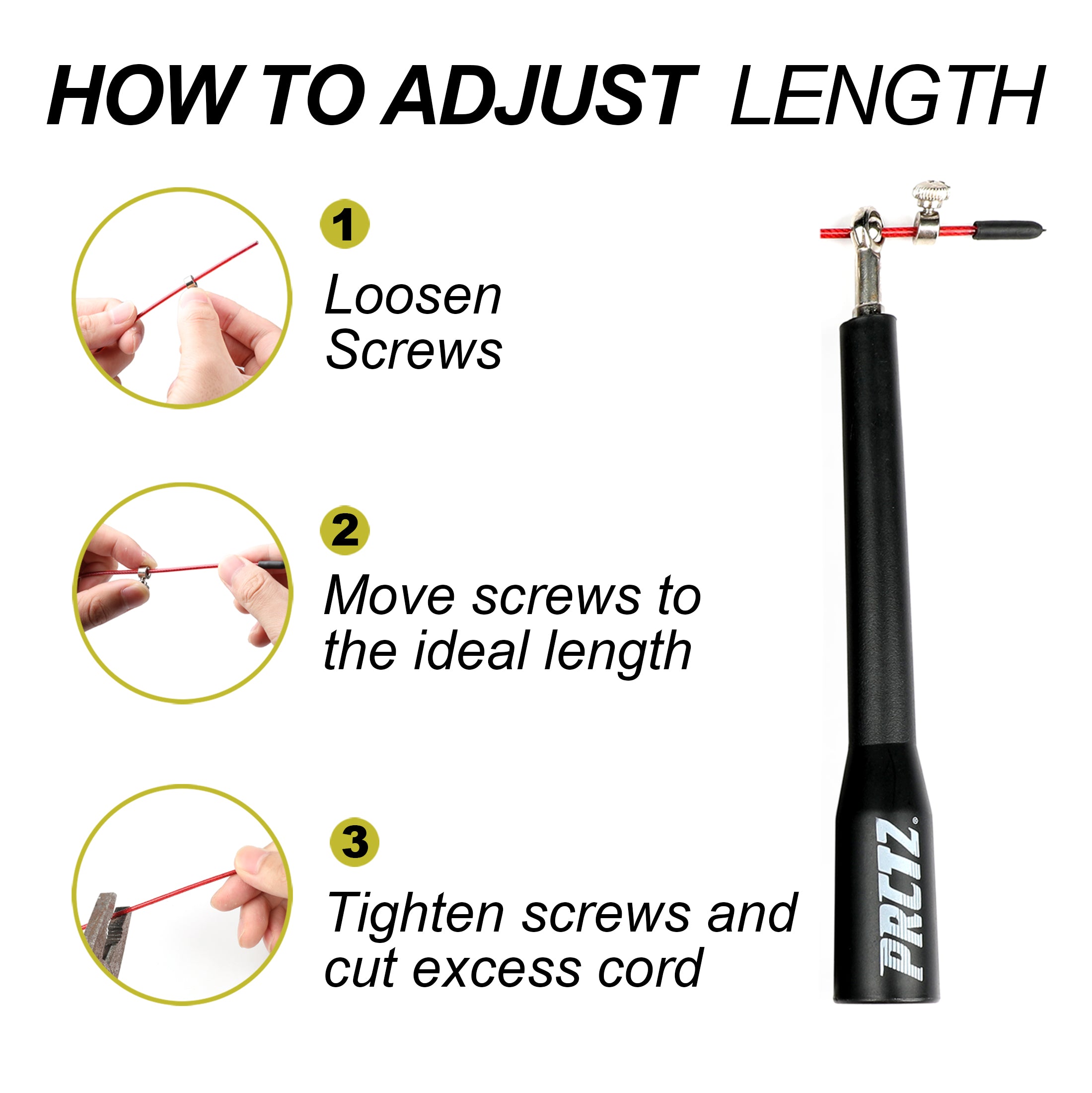 PRCTZ 10ft Adjustable Speed Jump Rope - Durable Skipping Rope for Workout, Fitness, Boxing & Cross Training - Ideal for Home Gym, Cardio Exercise & Weight Loss