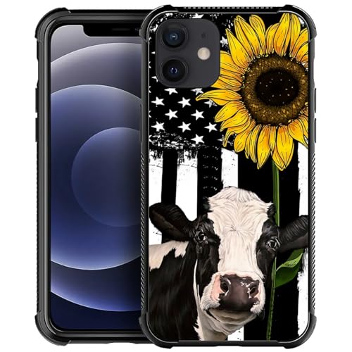 Cow Sunflower Vector Flag