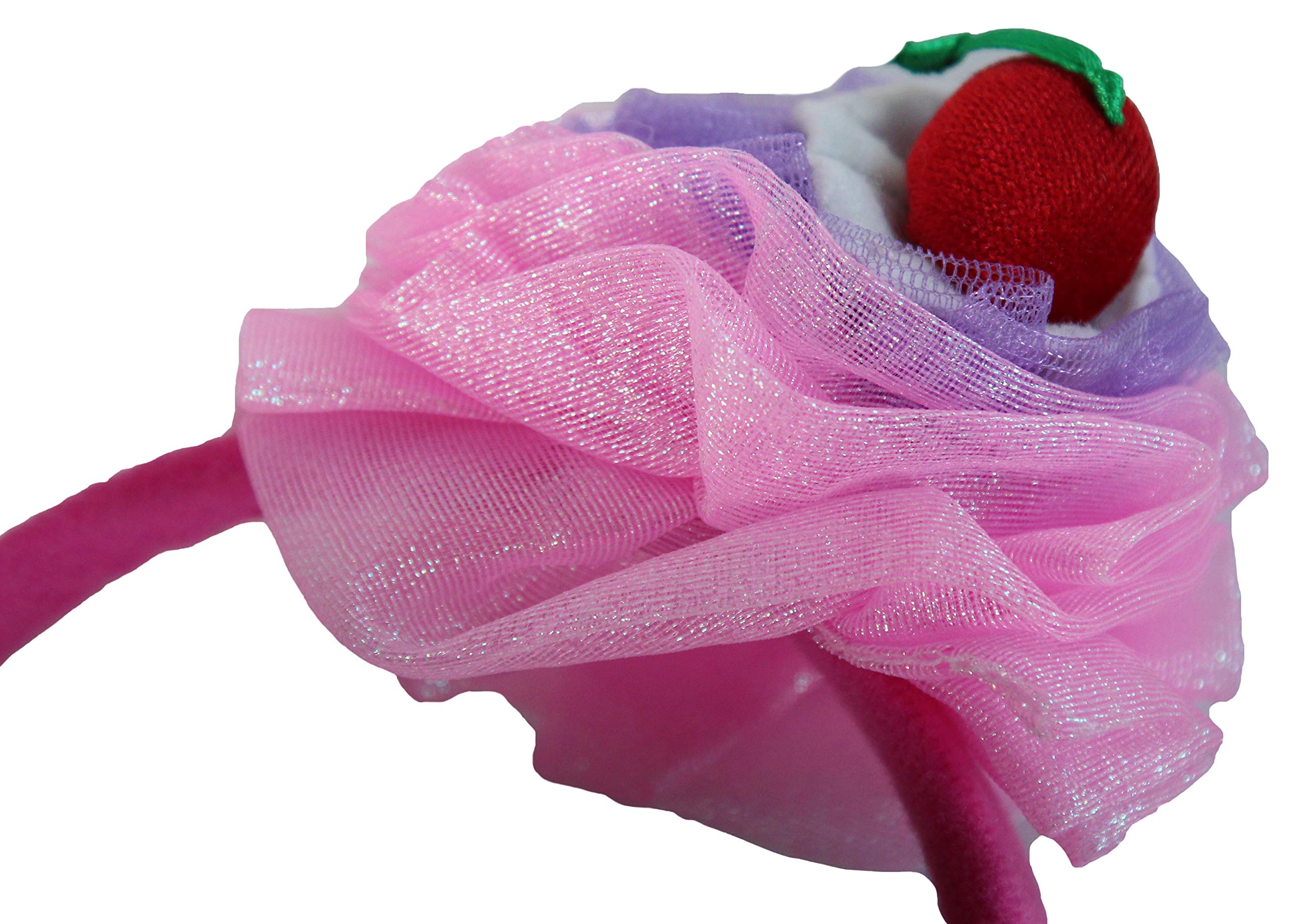 Pink Ribbon Cupcake Headband for Women - Cute Birthday Party Hair Accessories - Perfect for Baby Showers, Bridal Showers, and Themed Events