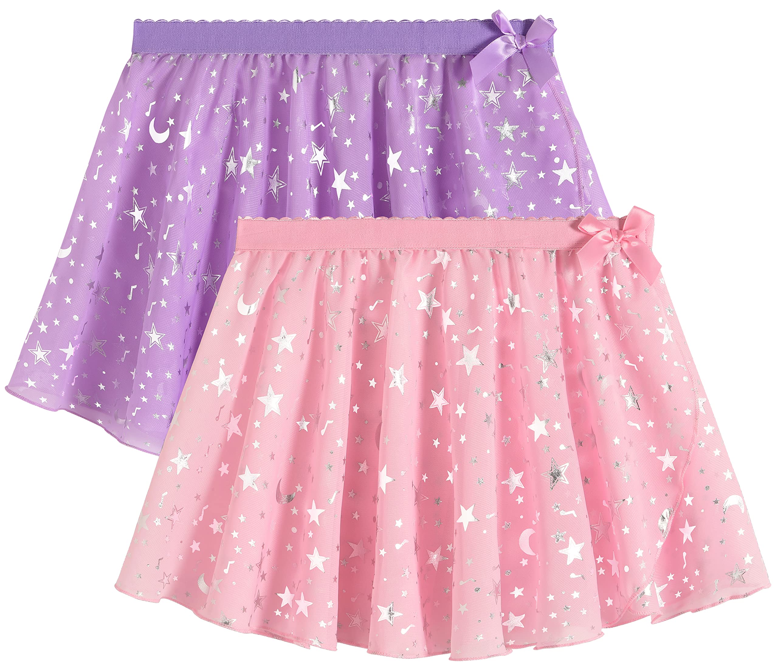 WYHDY Girls Ballet Dance Skirt & Leotard Set - Sparkly Chiffon Wrap Tie Tutu for Toddler Kids - Perfect for Ballet Class, Recital & Dance Performance