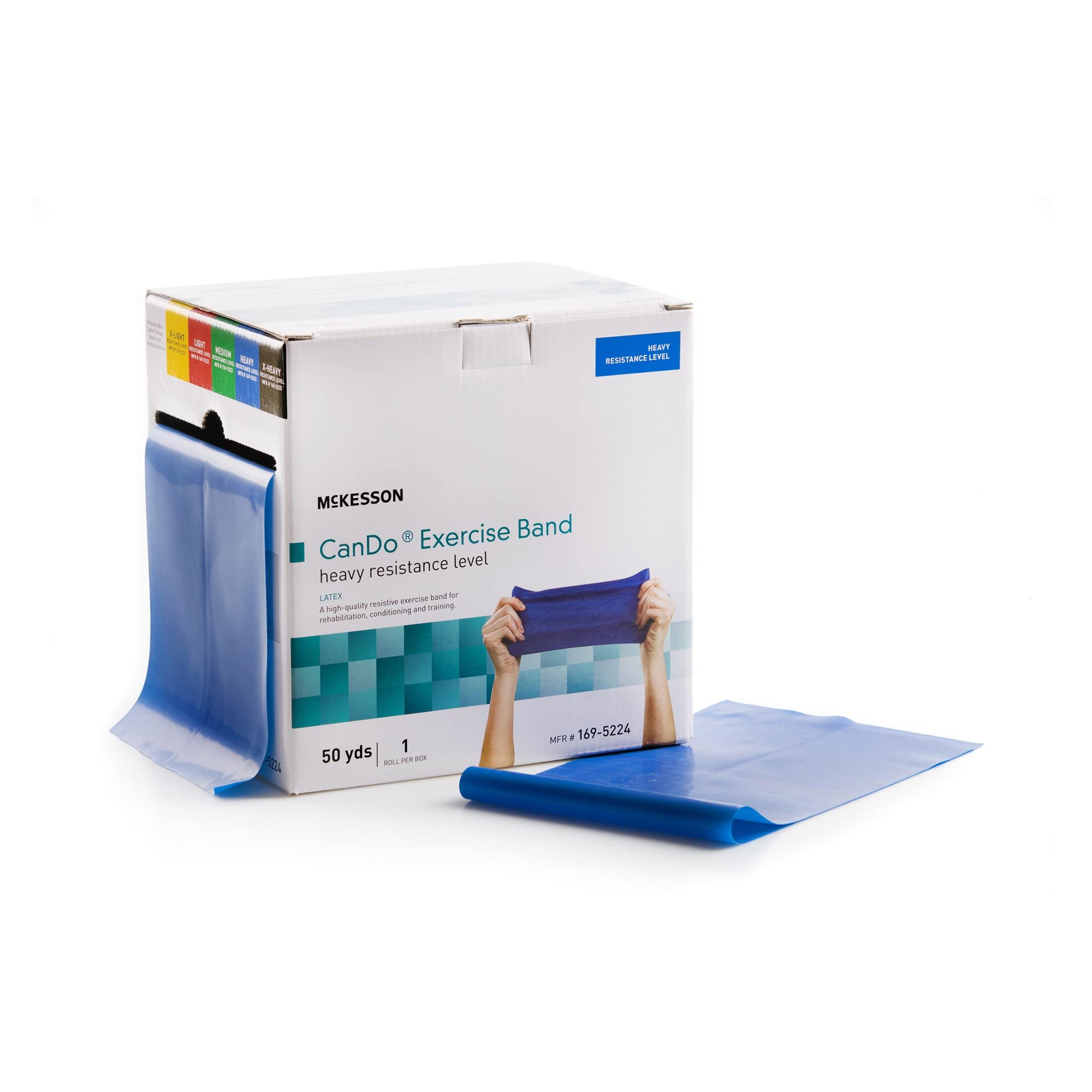 McKesson Can Do Exercise Resistance Band - Heavy Duty Workout Bands for Physical Therapy, Strength Training & Home Fitness - Blue, 5 in x 50 yd (1 Count) - Perfect for Rehabilitation, Yoga & Gym Workouts