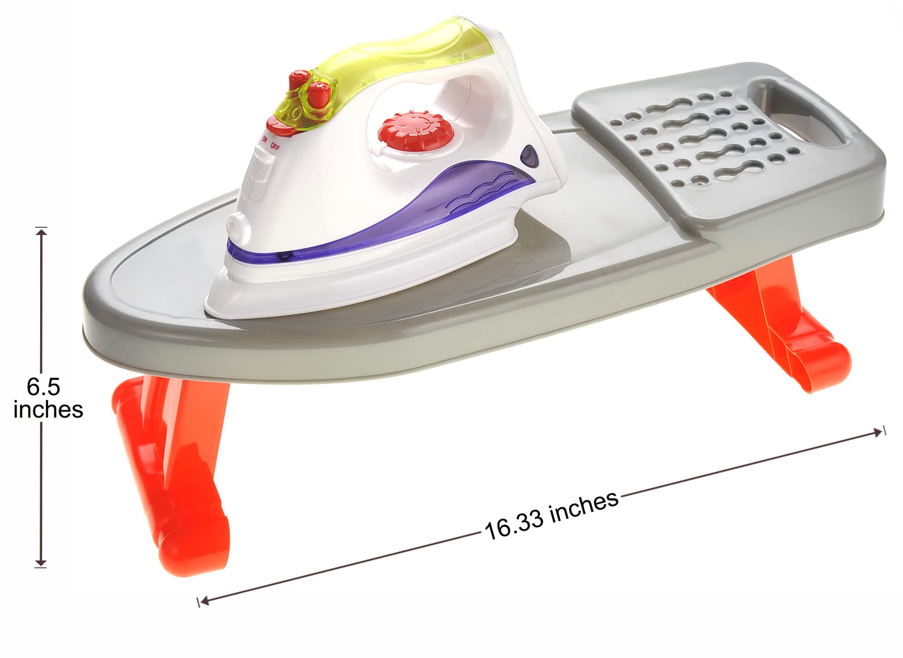 PowerTRC Pretend Laundry Play Set for Kids - Realistic Toy Ironing Board with Light & Sound, Dryer & Hangers - Educational Role Play Toy for Toddlers Ages 3-5 - Perfect for Imaginative Play & Early Learning Activities