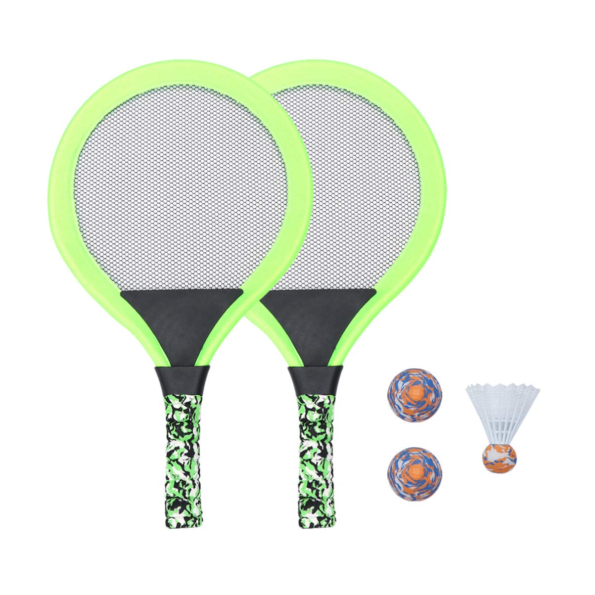 BESPORTBLE Kids Tennis Racket Set - Beach & Badminton Racket with Balls for Indoor/Outdoor Sports | Durable Tennis Toys for Boys & Girls | Perfect for Backyard Play, Beach Games & Family Fun (Red)