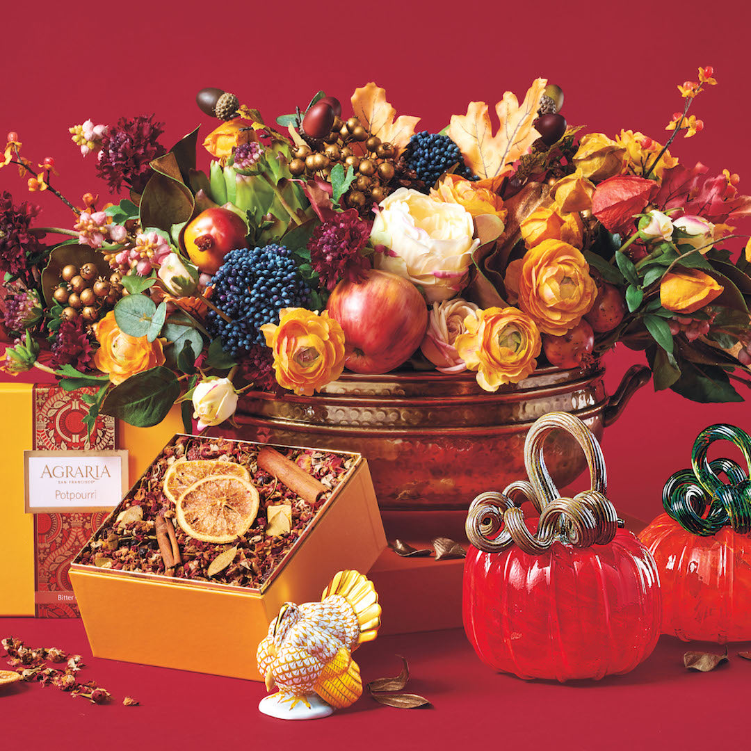 Harvest Bounty Floral Arrangement - Fall Flower Centerpiece for Thanksgiving, Autumn Home Decor & Seasonal Table Decorations