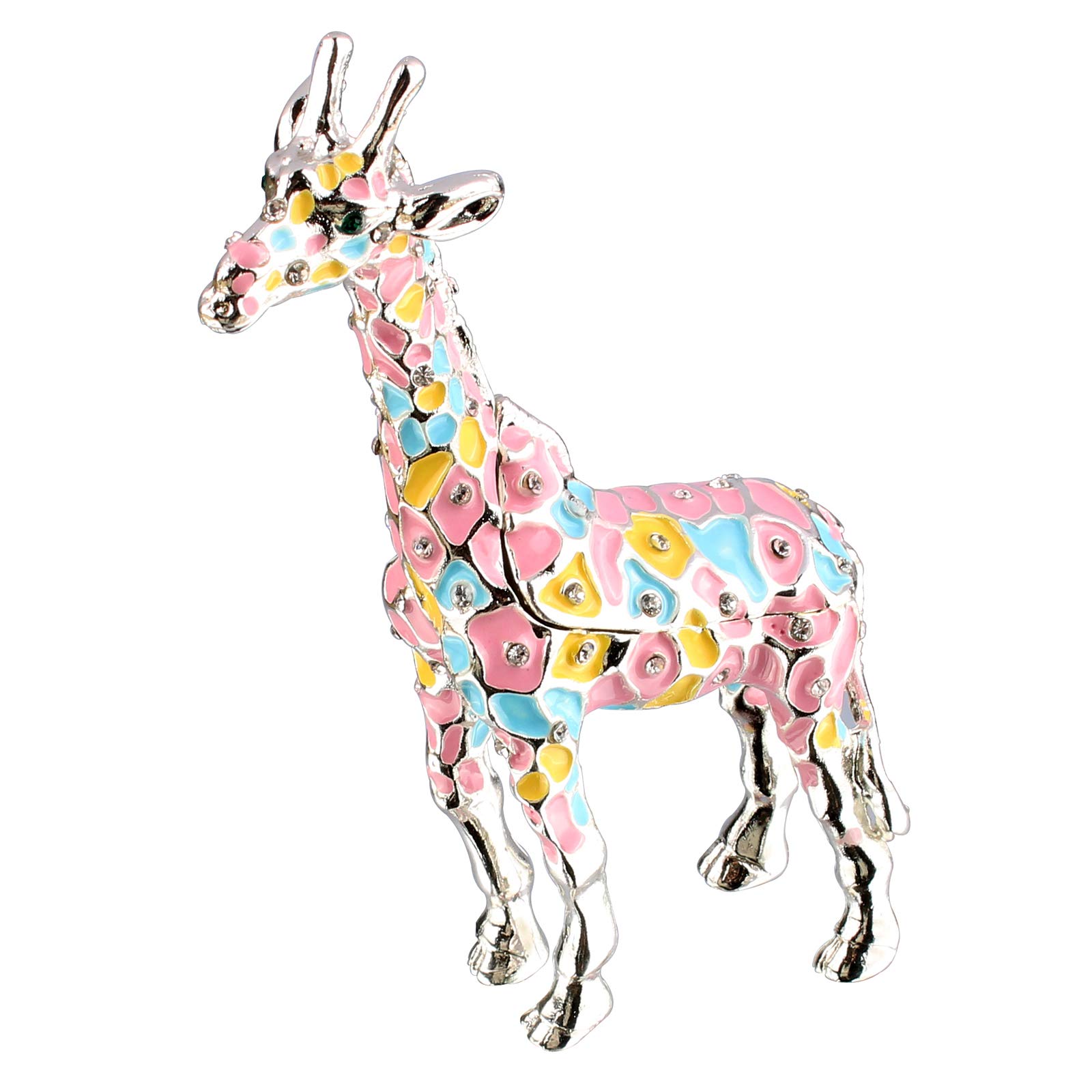 Silver Giraffe Jewelry Box - 5.1 Inch Decorative Keepsake & Collectible Trinket Box for Home Décor, Gift Giving, and Jewelry Storage
