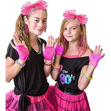 80s Retro Neon Costume Set for Women - Tutu Skirt, Leg Warmers, Gloves, Necklace, Headband, Earrings & Glasses | 80s Party, Halloween, Cosplay, Themed Events